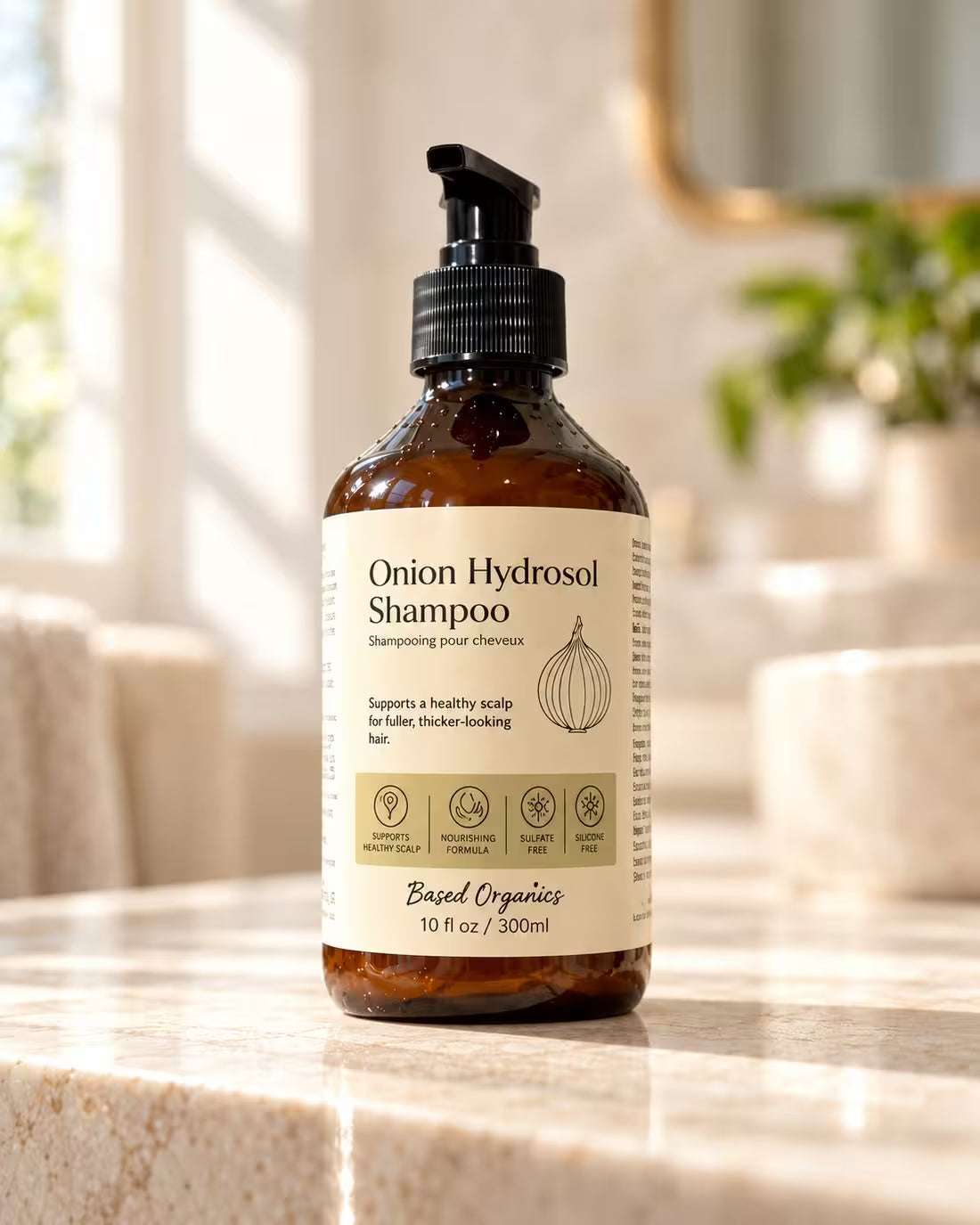 Shampoo con hidrolato de cebolla